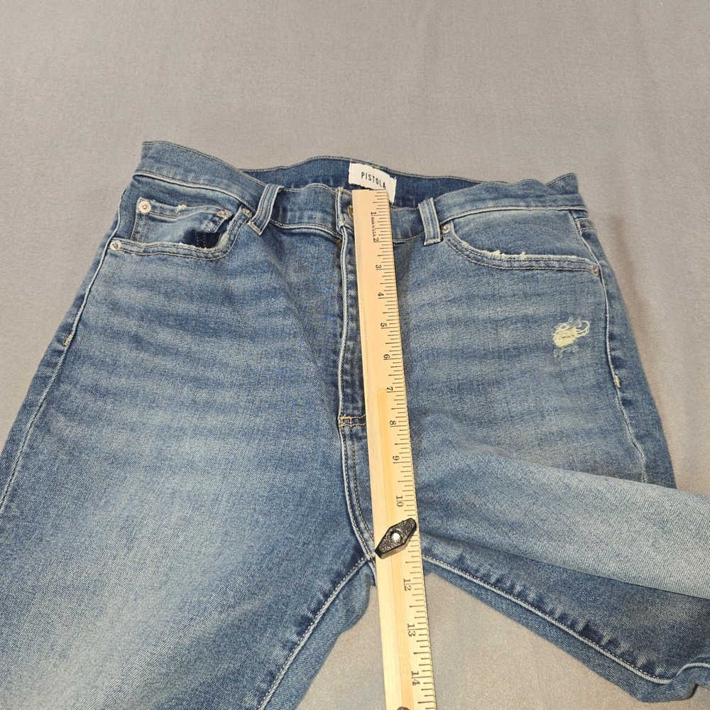Pistola Flare Jeans Women 30 Blue High Rise Distressed Raw Hem P00016088SJ‎ - Picture 10 of 11